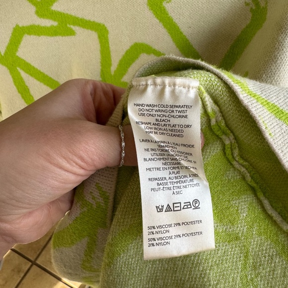 Anthropologie Maeve Lime and Cream Knit Sweater - Picture 4 of 5
